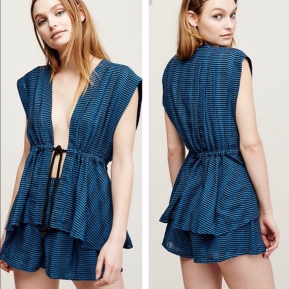 Free People Other - Free People Jamie Blue Shorts Set